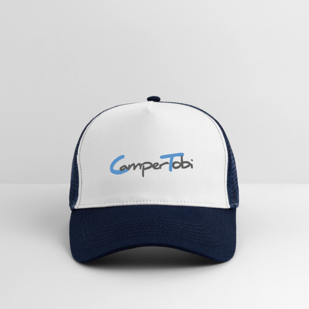 Beechfield Trucker Cap | CamperTobi - Weiß/Navy